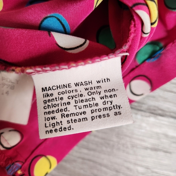PENDLETON Sophisticates Vintage Pink Top 14 Buttoned Colorful Lightweight Dots‎ - Picture 5 of 12
